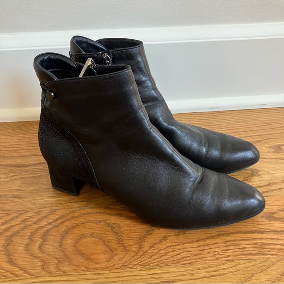 EUC BeautiFeel Black Silky Leather Booties (38) Made in Israel - Picture 2 of 12